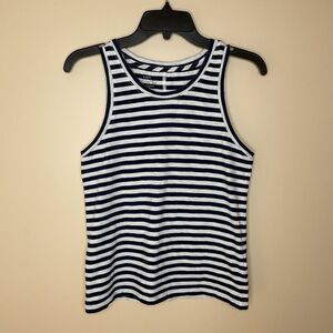 J.CREW Girlfriend Tank Top Women XXS Navy Stripe NEW 100% Cotton BY944